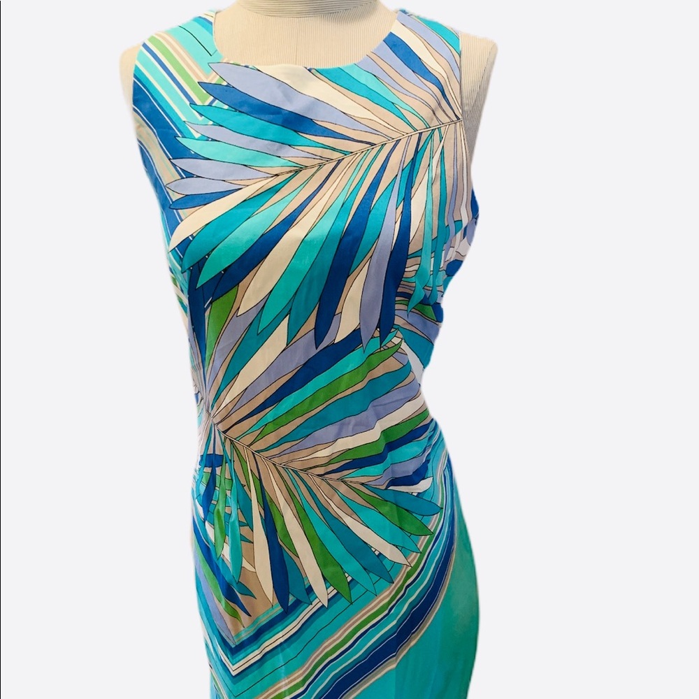 LONDON TIMES🤩sz 16 dress blue beautiful pattern!